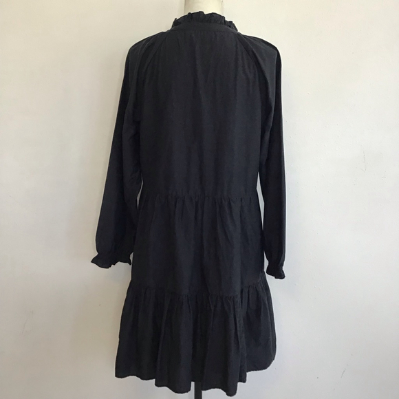 Roller Rabbit Women Elegant Black Long Sleeve Tiered Dress L - Picture 3 of 15